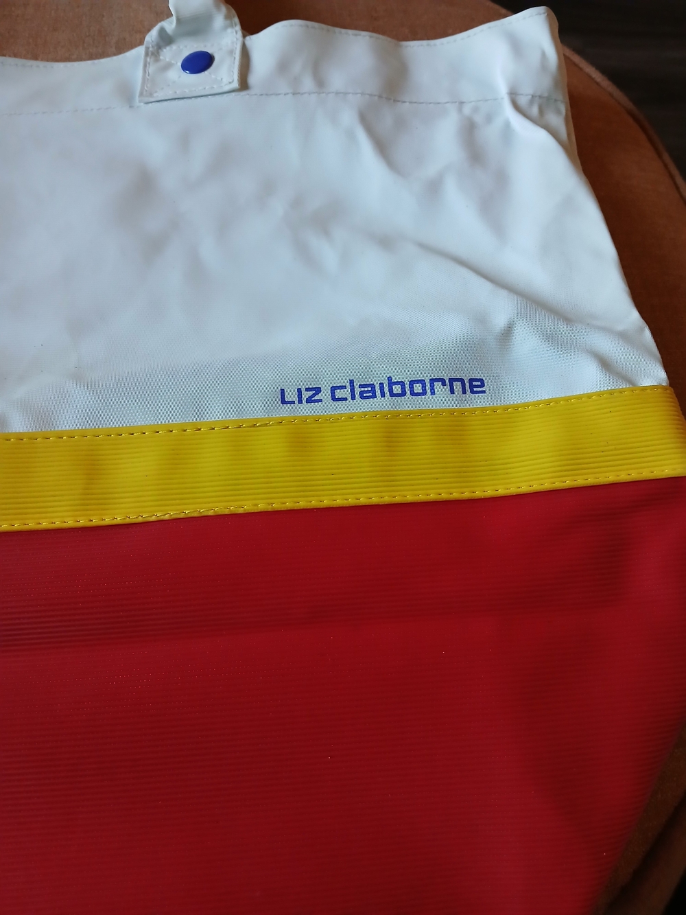 Liz Claiborne Colorblock Tote Bag - White, Yellow, Red